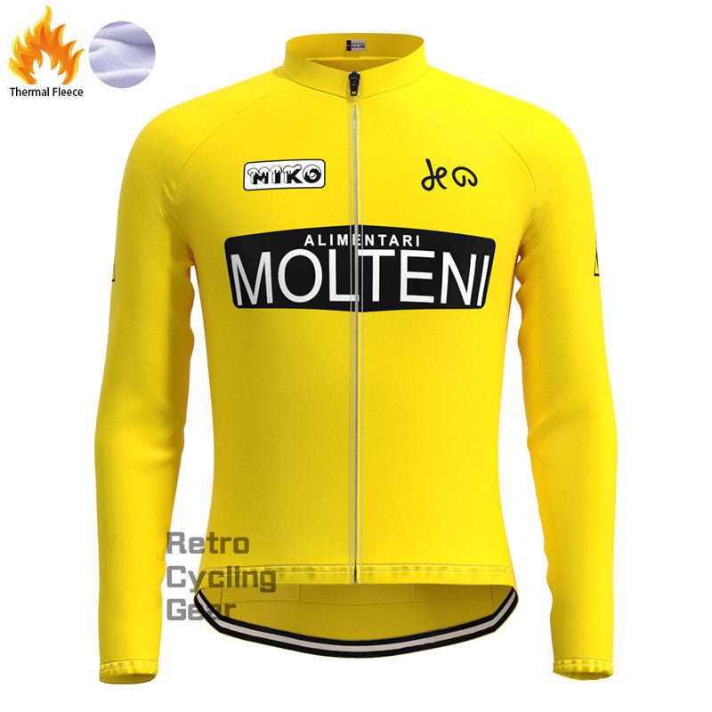 Molteni Yellow Fleece Retro Long Sleeves Jerseys – Retro Cycling Gear