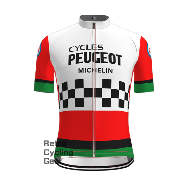 Red Peugeot Retro Short Sleeve Cycling Jersey