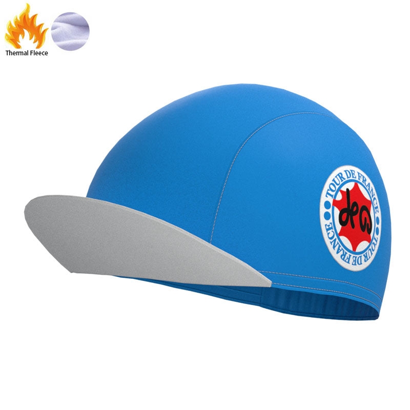 Blaue Fleece-Retro-Radtrikots der Tour de France