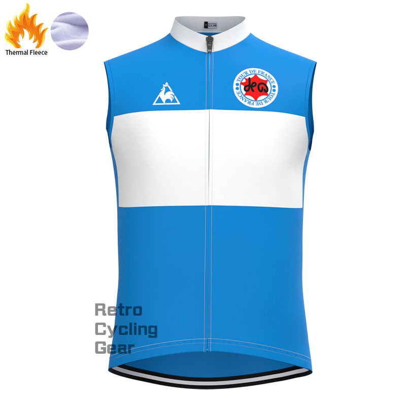 Blaue Fleece-Retro-Radtrikots der Tour de France