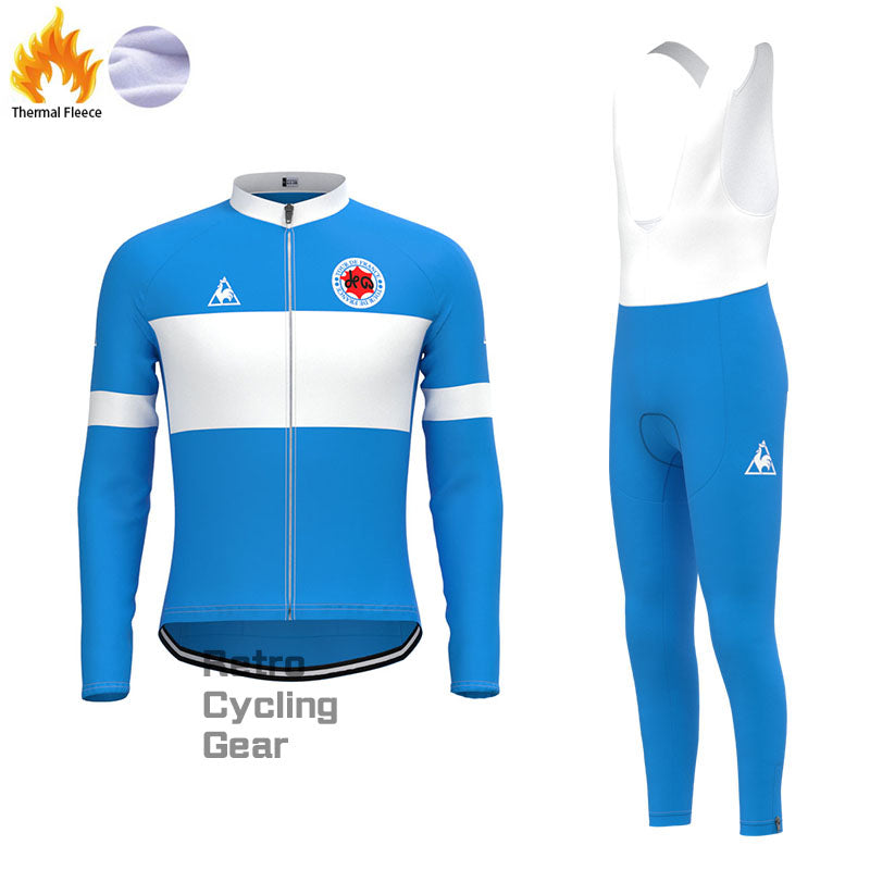 Blaue Fleece-Retro-Radtrikots der Tour de France