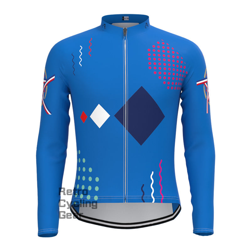 Blue national flag Long Sleeve Jersey – Retro Cycling Gear