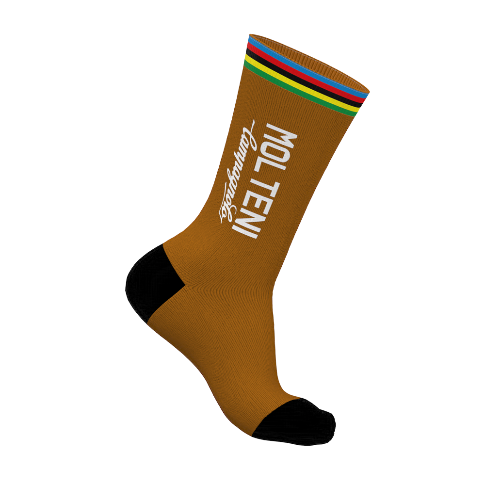 Brown MOLTENI Retro Cycling Socks