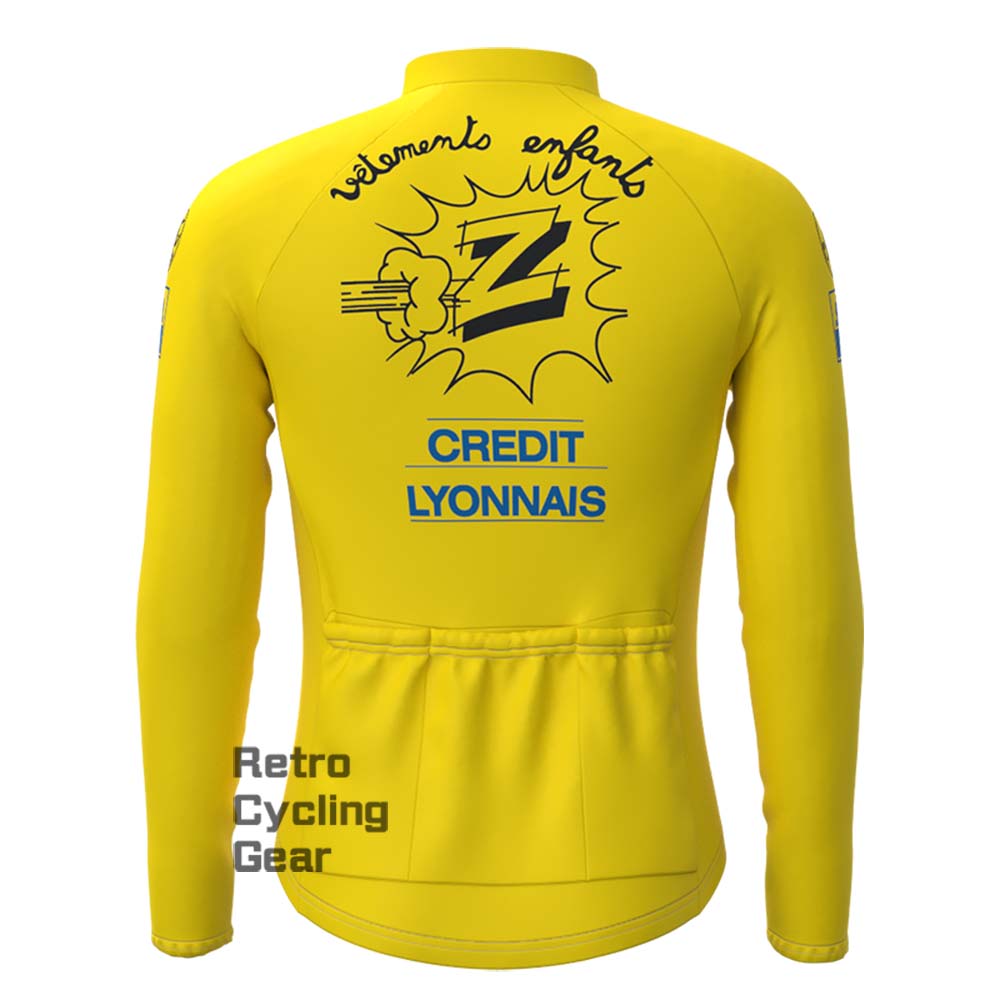 Z Yellow Fleece Retro Long Cycling Kits