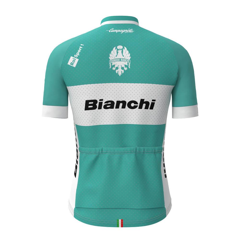 blue Bianchi Short Sleeve Cycling Jersey