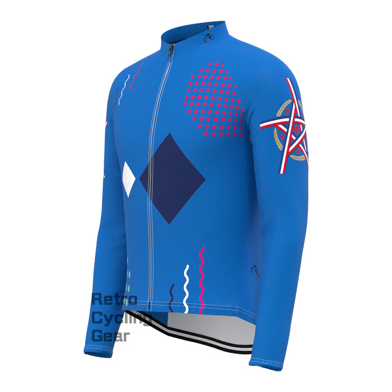 Blue national flag Long Sleeve Jersey – Retro Cycling Gear