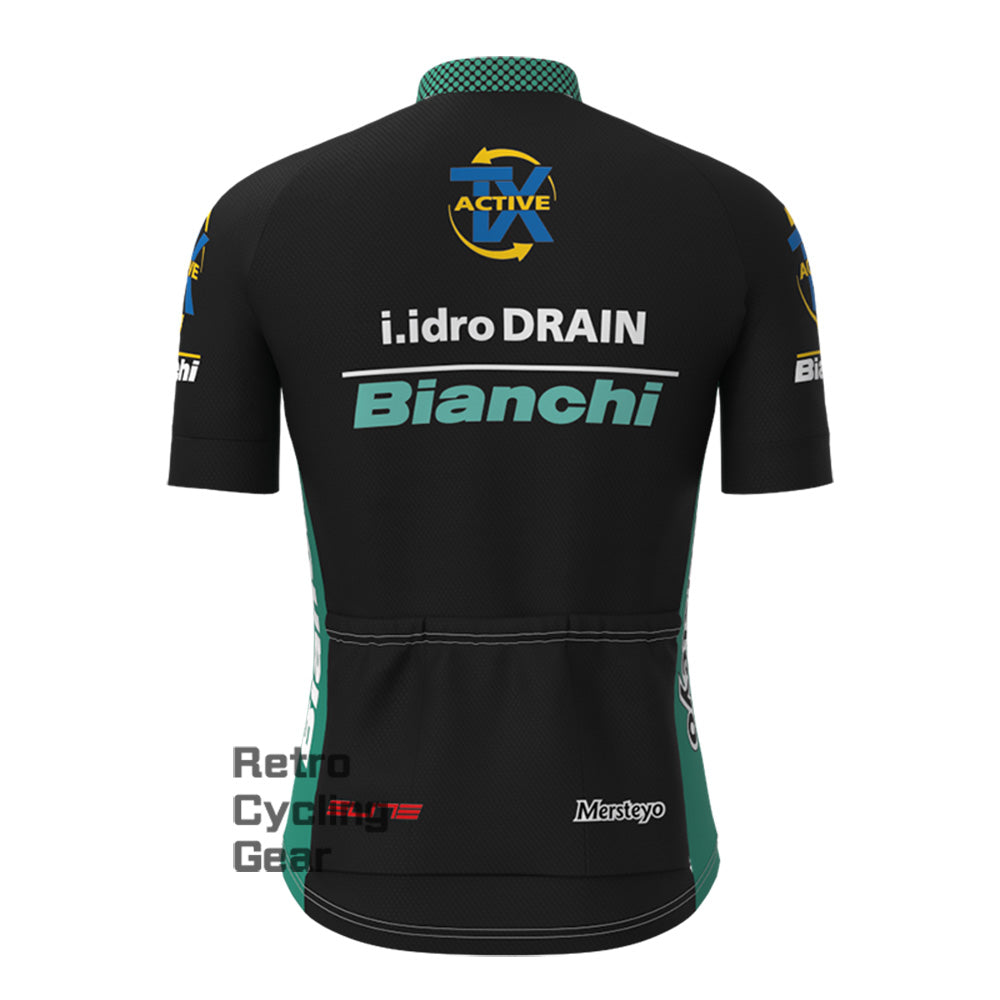 black  Bianchi Short Sleeve Cycling Jersey