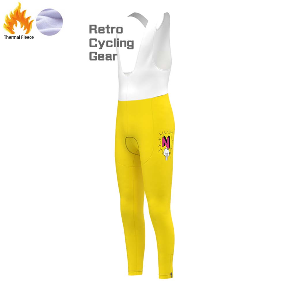 Z Yellow Fleece Retro Long Cycling Kits