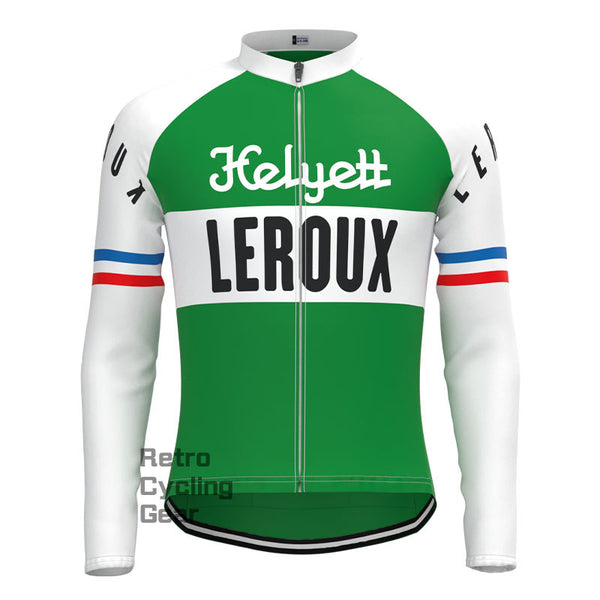 LEROUX Green Retro Long Sleeves Jersey