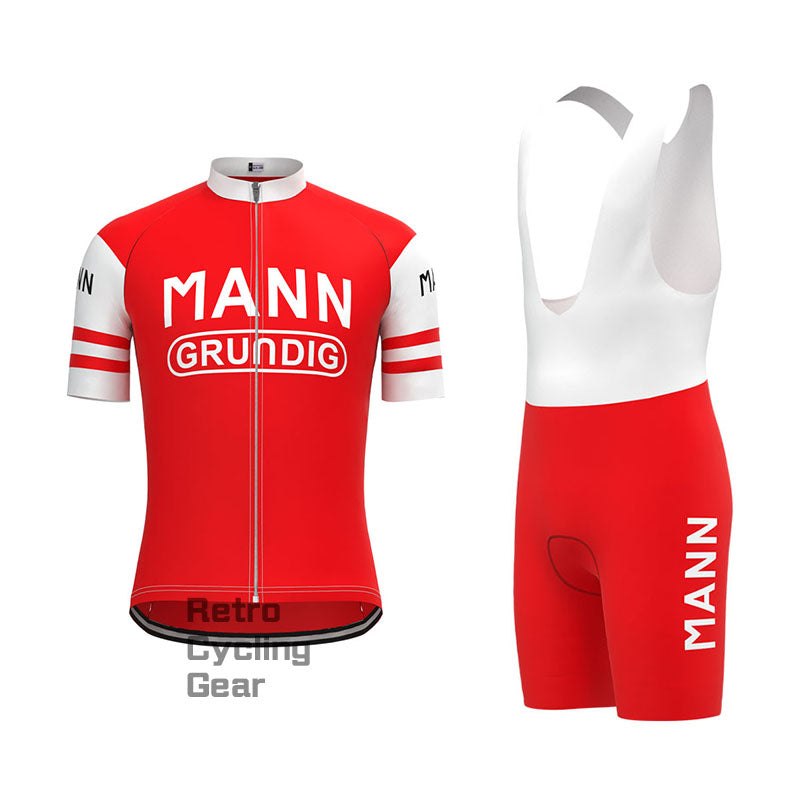 MANN Red Retro Long Sleeve Cycling Kit
