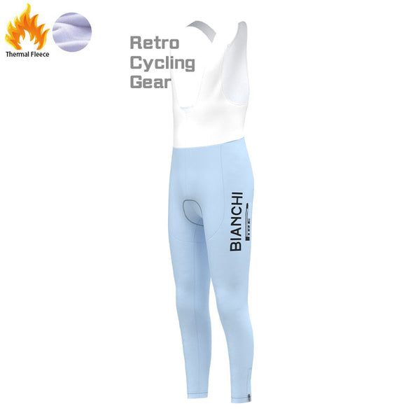 Bianchi Baby blue Fleece Retro Cycling Pants
