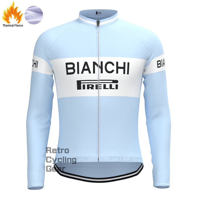 Bianchi Baby blue Fleece Retro Cycling Kits