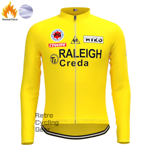 RALEIGH Yellow Fleece Retro Long Sleeves Jerseys