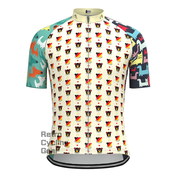 Colorful Bear Dog Cat short sleeve cycling jersey