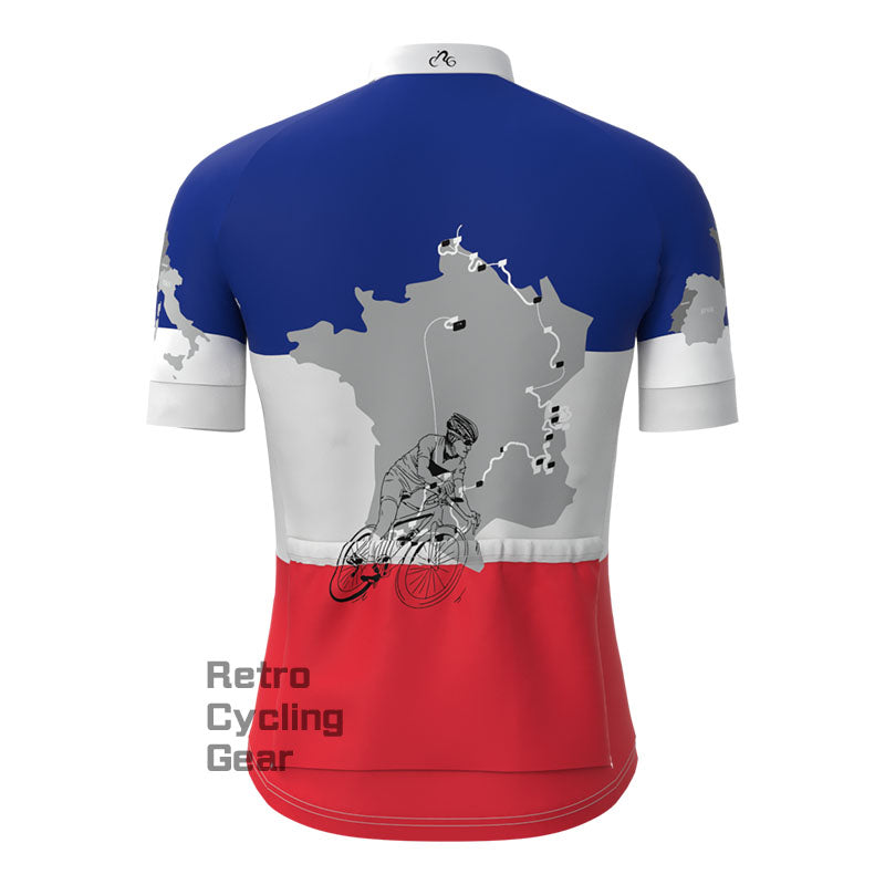 France Cycling Map Short Sleeves Cycling Jersey