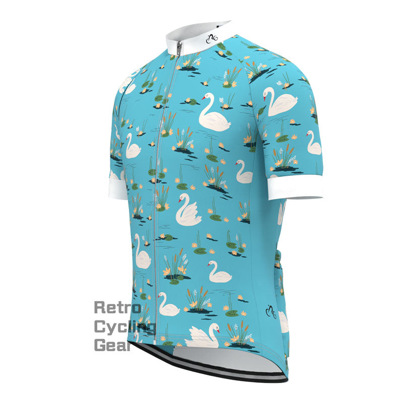 Swan pattern Short Sleeves Cycling Jersey