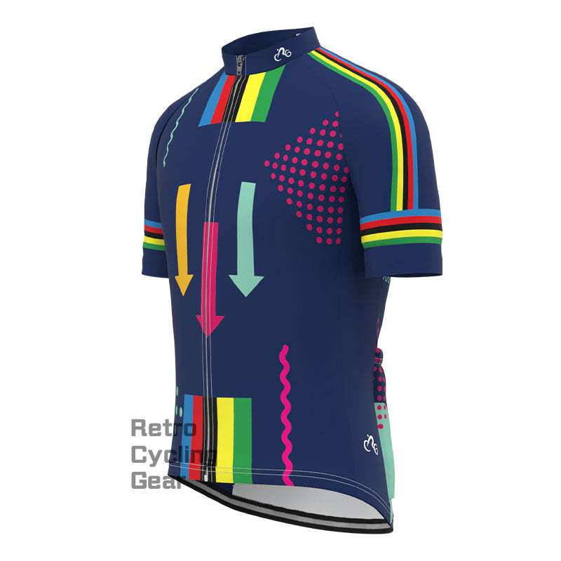 Dark Blue Short Sleeves Cycling Jersey