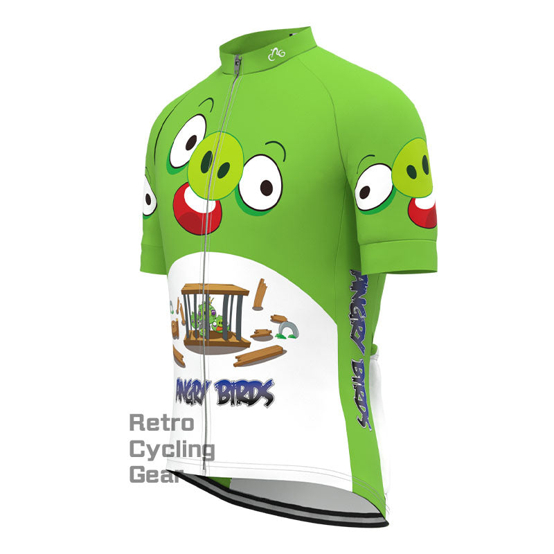 Angry Birds Green Short Sleeves Cycling Jersey
