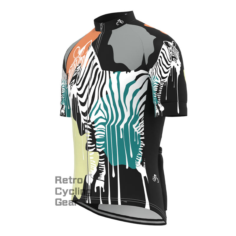 White Zebra Short Sleeves Cycling Jersey