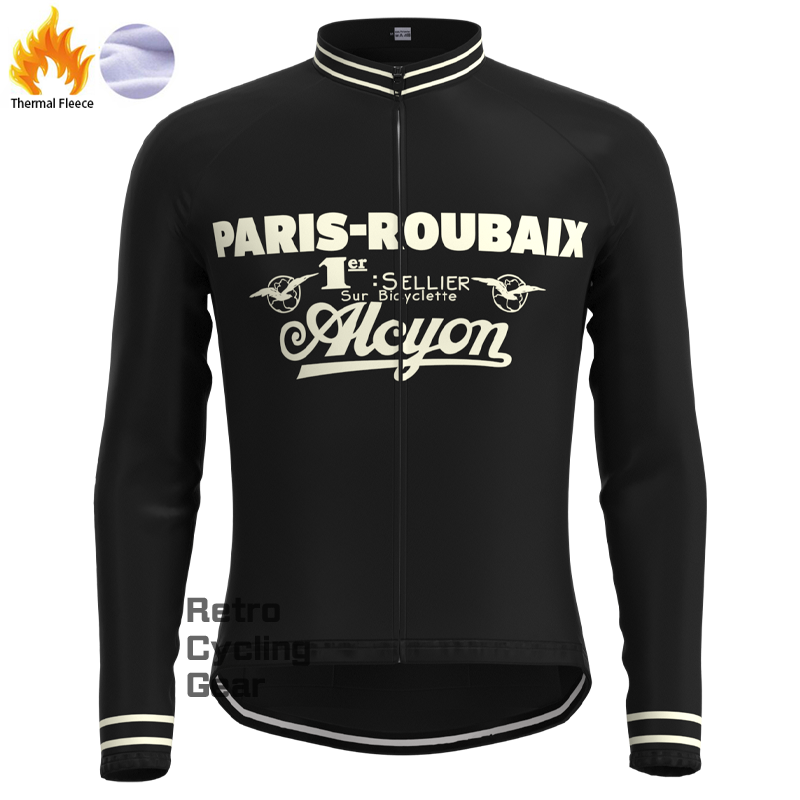 Paris Roubaix Black Fleece Retro Long Sleeves Jerseys