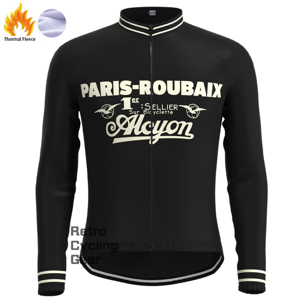 Paris Roubaix Black Fleece Retro Long Sleeves Jerseys