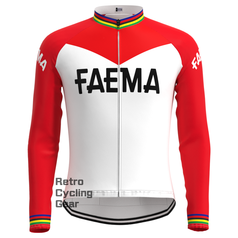 FAEMA White Retro Long Sleeves Jersey