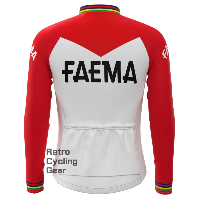 FAEMA White Retro Long Sleeves Jersey