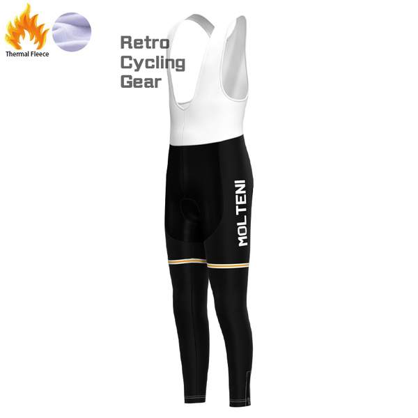 MOLTENI Black Fleece Retro Cycling Pants