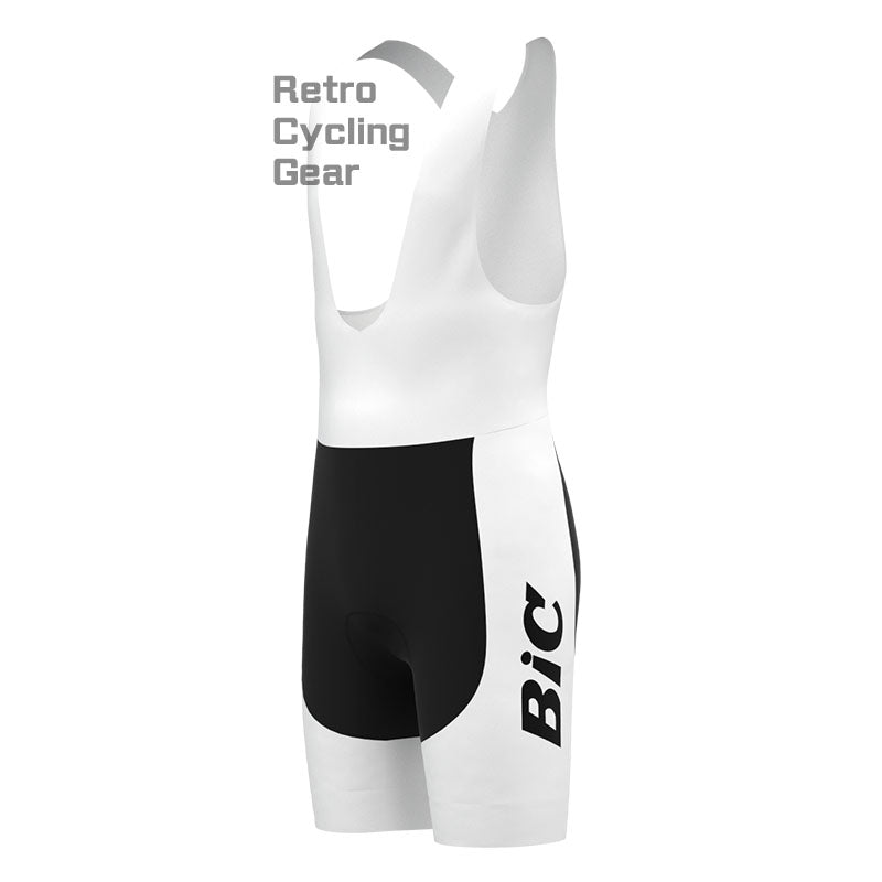 BIC White Blue Retro Short Sleeve Cycling Kit