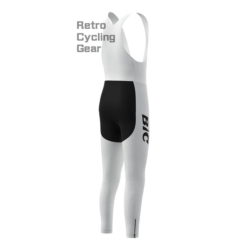BIC White Blue Retro Long Sleeve Cycling Kit