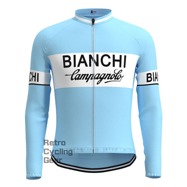 Bianchi Blue Retro Long Sleeves Jersey