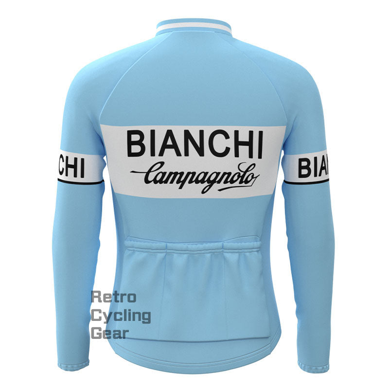 Bianchi Blue Retro Long Sleeves Jersey