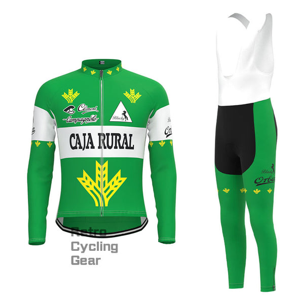 CAIA RURAL Green Retro Long Sleeve Cycling Kit