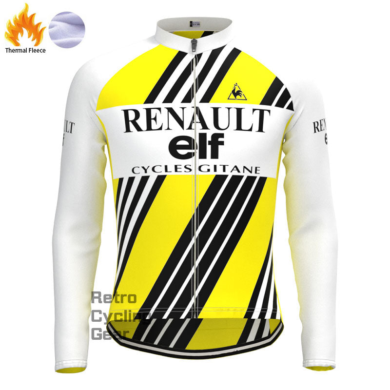 ELF Stripe Fleece Retro Long Sleeves Jerseys