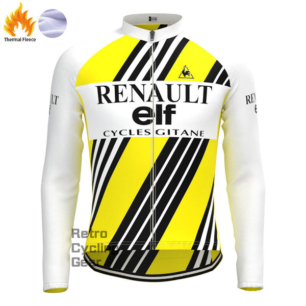 ELF Stripe Fleece Retro Long Sleeves Jerseys