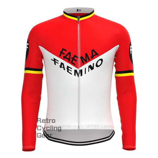 Faema Red-White Retro Long Sleeves Jersey