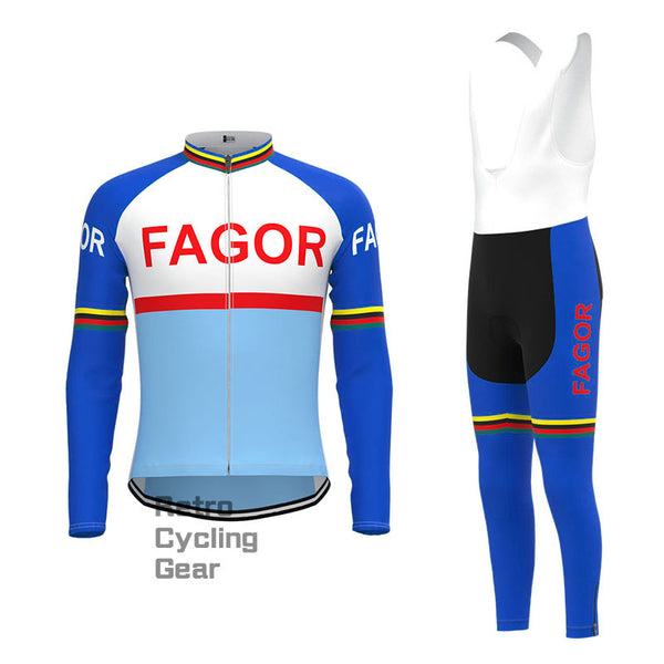 Fagor Blue Retro Long Sleeve Cycling Kit
