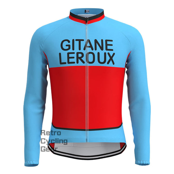 GITANE Blue-Red Retro Long Sleeves Jersey