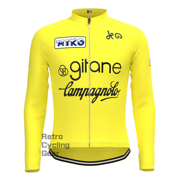 Girane Yellow Retro Long Sleeves Jersey