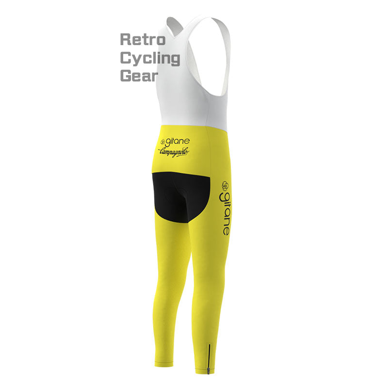 Girane gelbe Fleece-Retro-Radsport-Sets