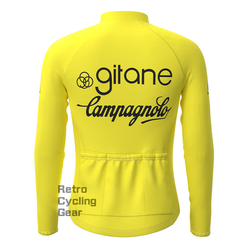 Girane Yellow Fleece Retro Cycling Kits