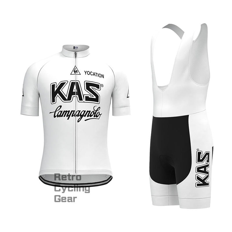 KAS Weißes Retro-Kurzarm-Radsport-Set