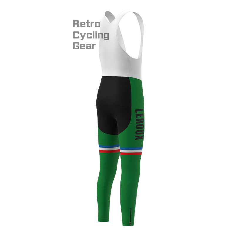 LEROUX Green Retro Long Sleeve Cycling Kit