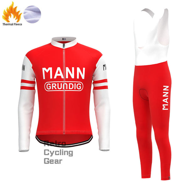 MANN Red Fleece Retro Cycling Kits