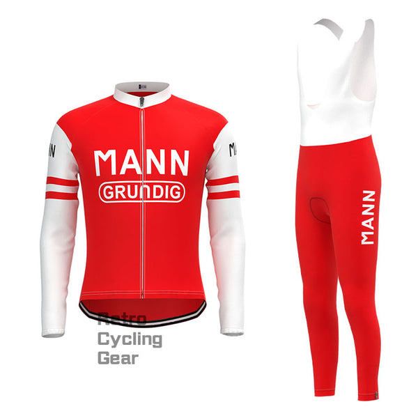 MANN Red Retro Long Sleeve Cycling Kit