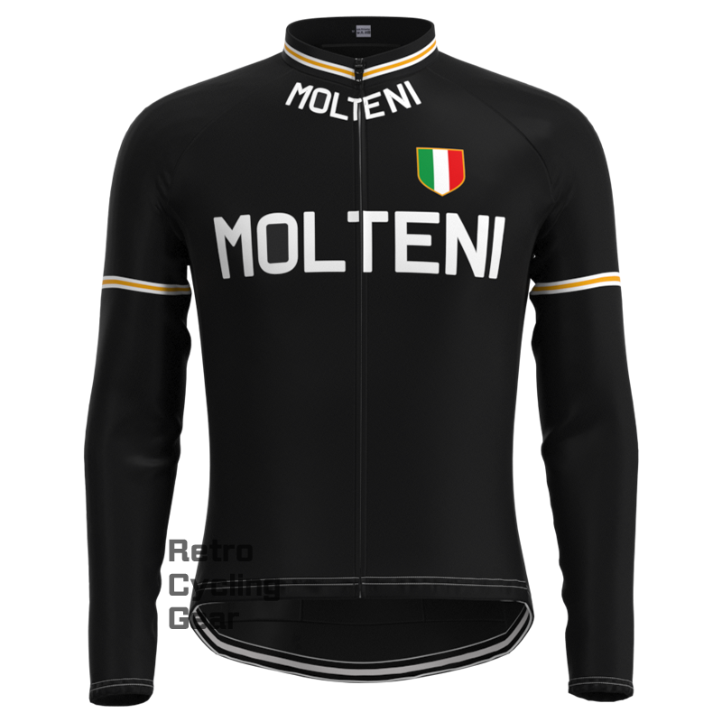 MOLTENI Black Retro Long Sleeves Jersey