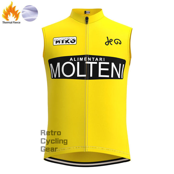 Molteni Yellow Fleece Retro Cycling Vest