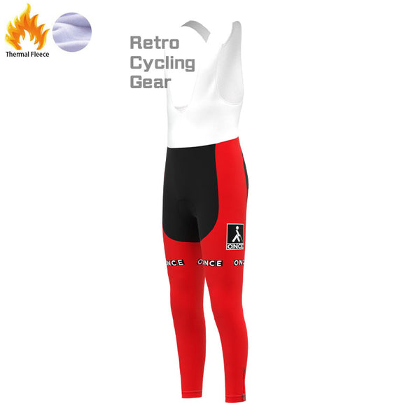 ONCE Red Fleece Retro Cycling Pants