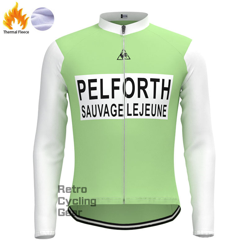 PELFORTH Mint Green Fleece Retro Cycling Kits