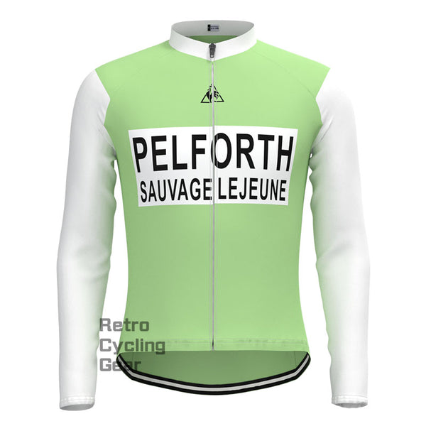 PELFORTH Mint Green Retro Long Sleeves Jersey